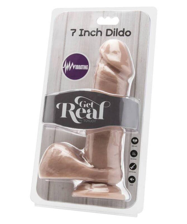 get real dildo 18 cm con vibratore per sfere