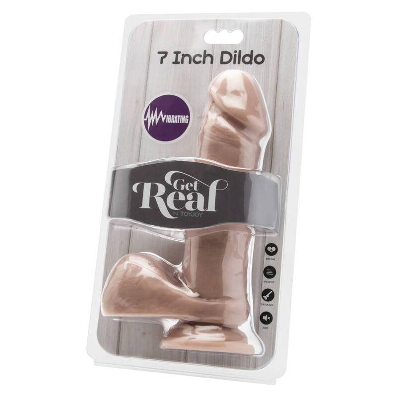 get real dildo 18 cm con vibratore per sfere