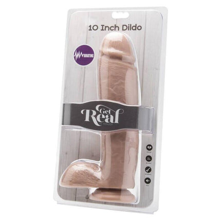 get real dildo 25 5 cm con vibratore per sfere