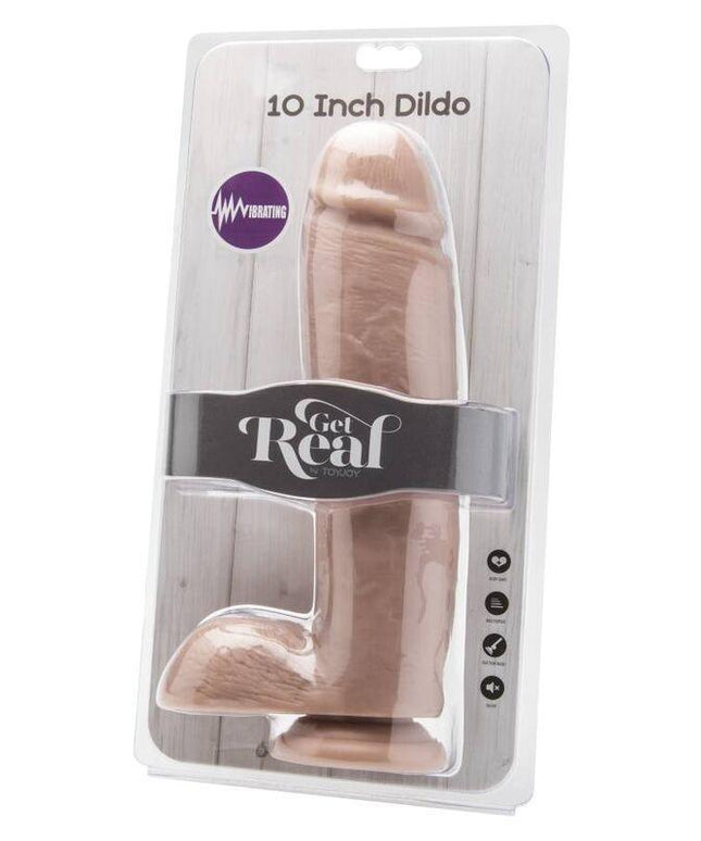 get real dildo 25 5 cm con vibratore per sfere