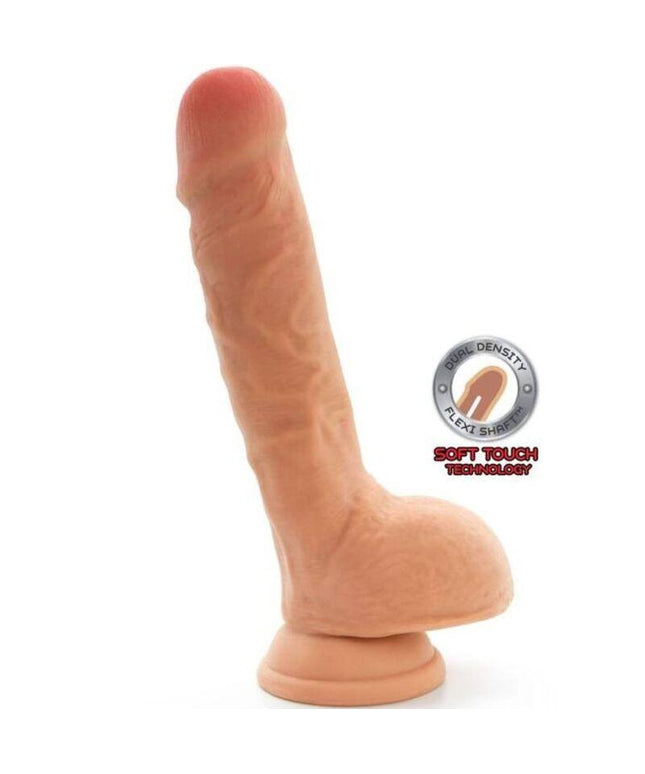 get real dildo a doppia densit 18 cm palle di pelle
