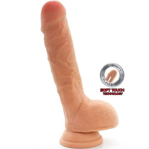 get real dildo a doppia densit 18 cm palle di pelle