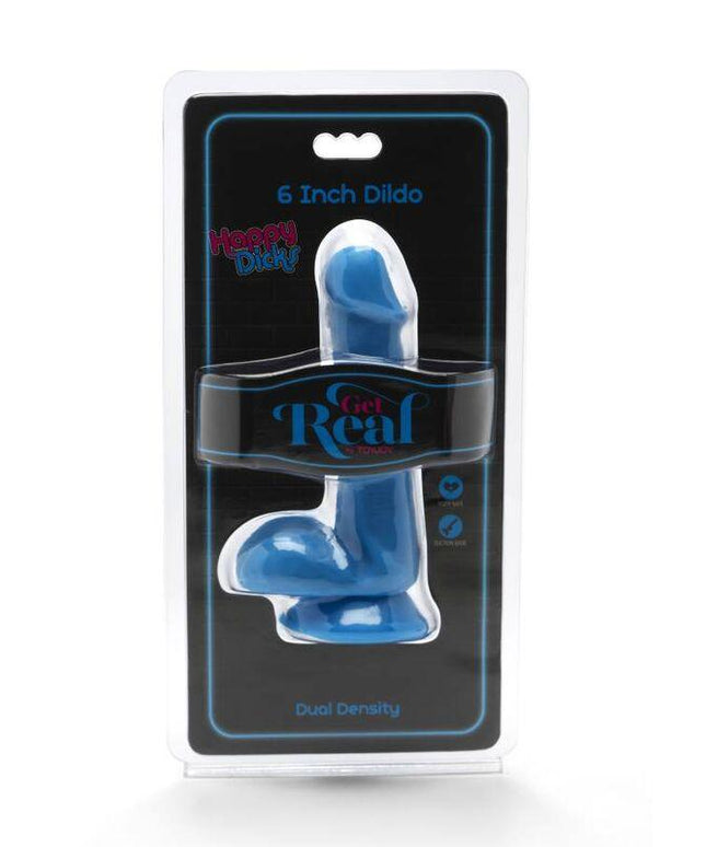 get real happy dicks dildo 12 cm sfere blu