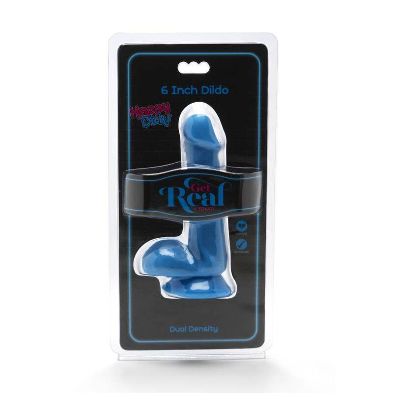 get real happy dicks dildo 12 cm sfere blu