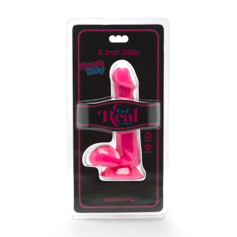 get real happy dicks dildo 12 cm sfere rosa