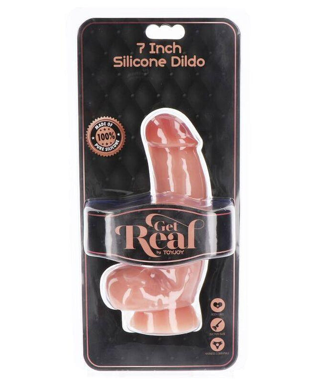 get real dildo in silicone 18 cm con palle in pelle