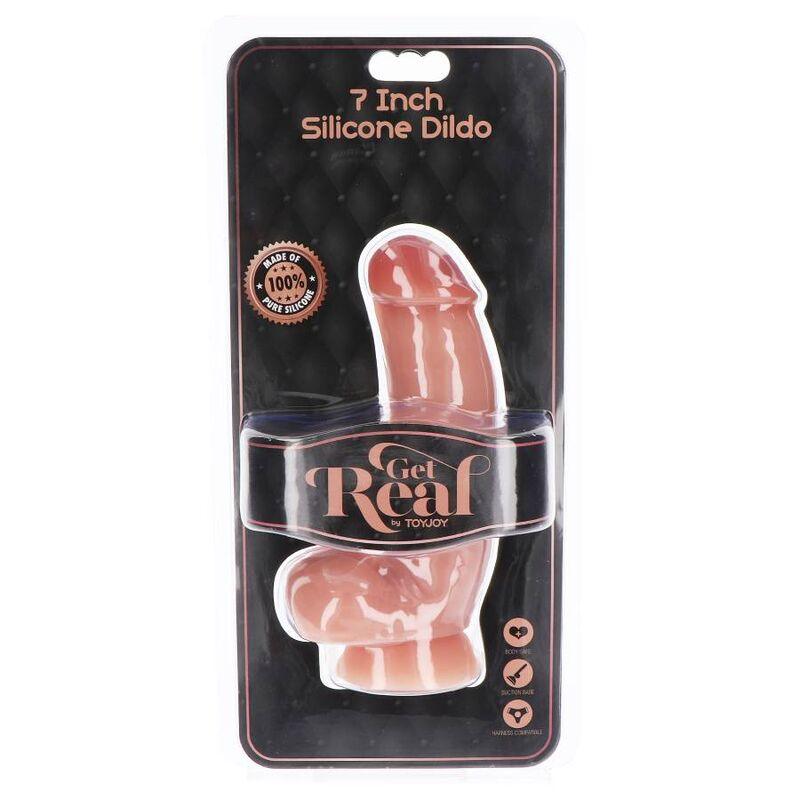 get real dildo in silicone 18 cm con palle in pelle