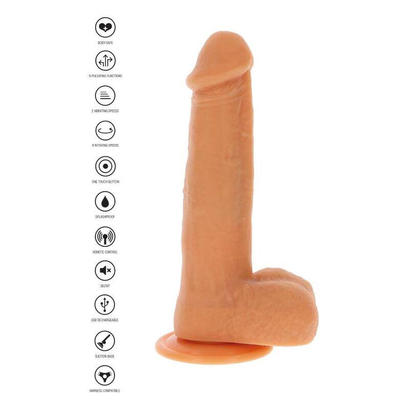 get real pelle dildo vibrante con perline rotanti