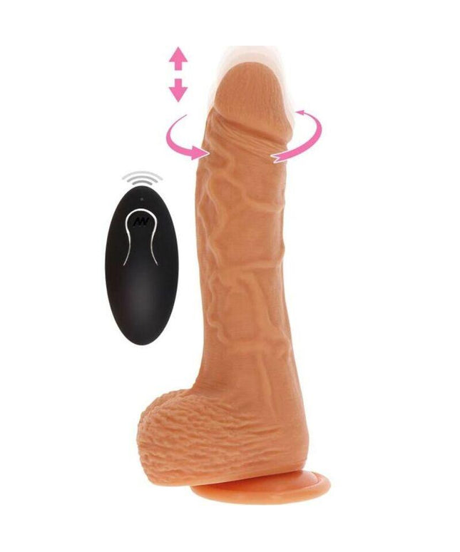 get real pelle per dildo vibrante rotante su e gi