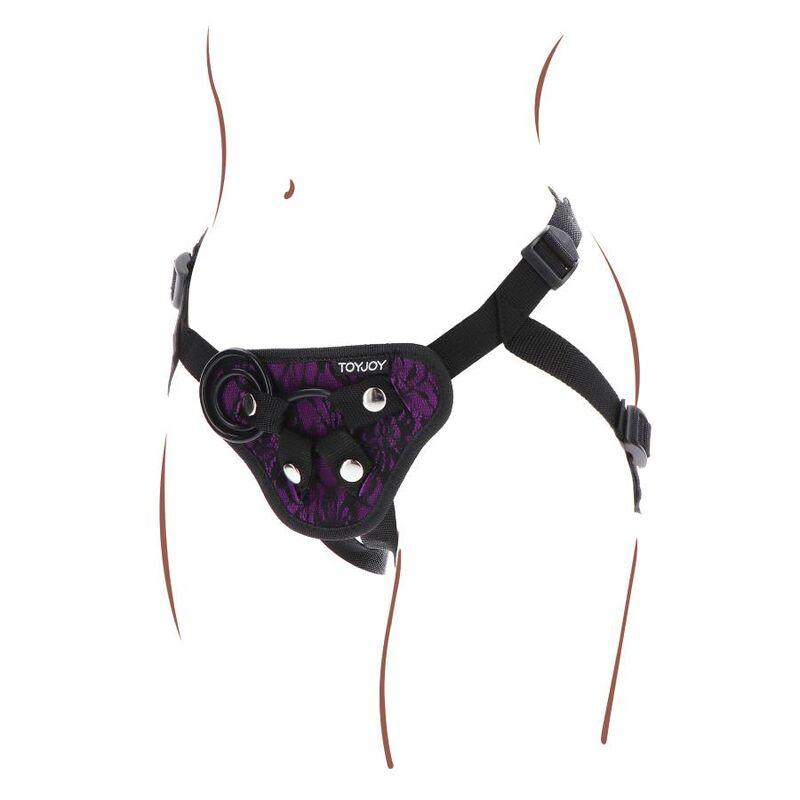 get real imbragatura in pizzo con cinturino viola