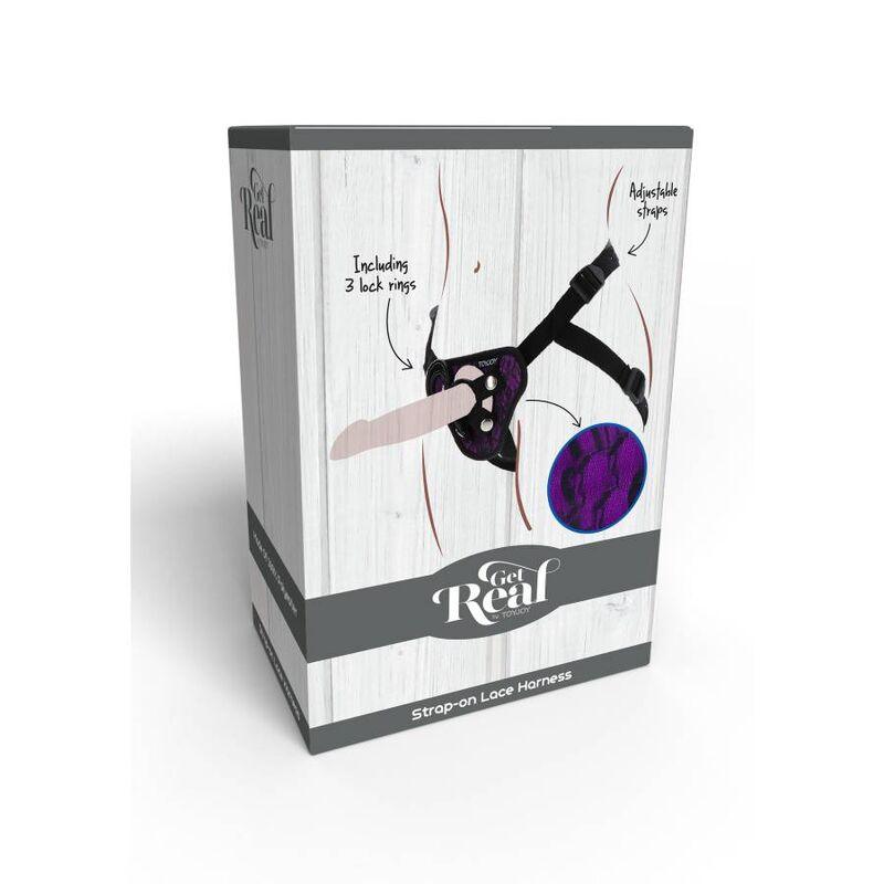 get real imbragatura in pizzo con cinturino viola