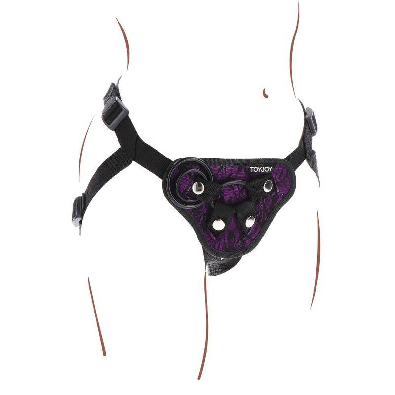 get real imbragatura in pizzo con cinturino viola