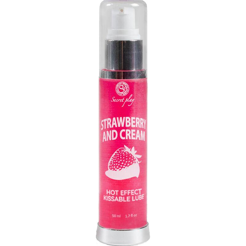 SECRETPLAY - LUBRIFICANTE 2-1 EFFETTO CALORE FRAGOLA E CREMA 50 ML - Only Vibes