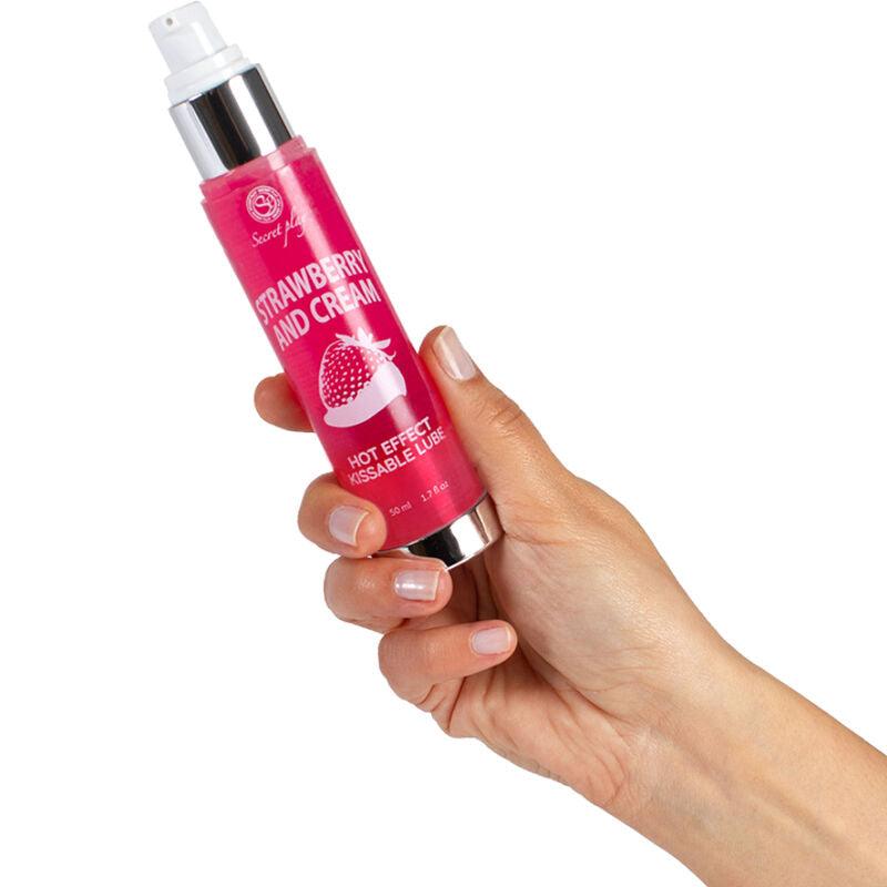 SECRETPLAY - LUBRIFICANTE 2-1 EFFETTO CALORE FRAGOLA E CREMA 50 ML - Only Vibes