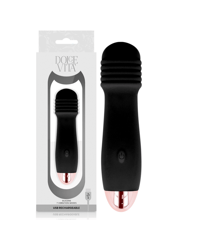dolce vita vibratore ricaricabile tre nero a 7 velocita