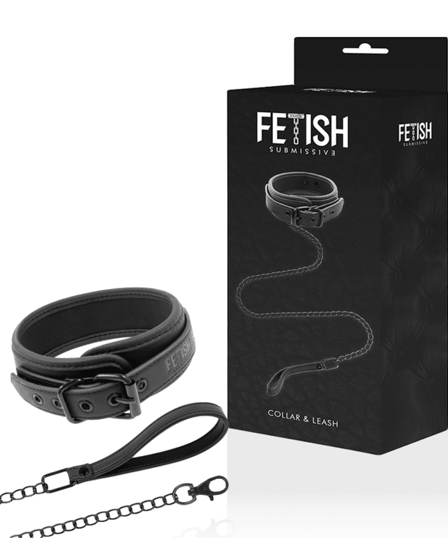 fetish submissive collana a catena con fodera in noprene