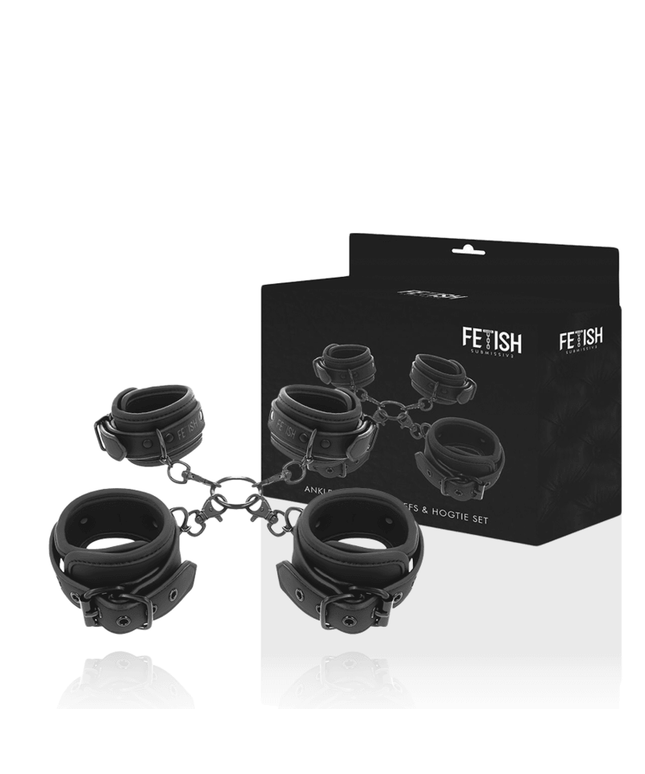 fetish submissive set di manette per mani e caviglie con fodera in noprene