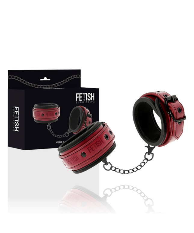 FETISH SUBMISSIVE DARK ROOM - MANETTE ALLA CAVIGLIA VEGAN IN PELLE CON FODERA IN NEOPRENE