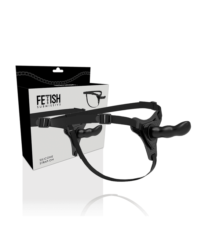 fetish submissive harness punto g in silicone nero 16 cm