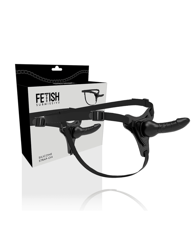 fetish submissive harness silicone nero realistico 16 cm