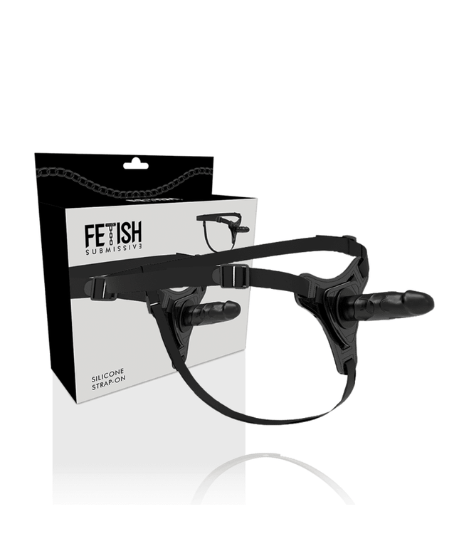 fetish submissive harness silicone nero realistico 15 cm