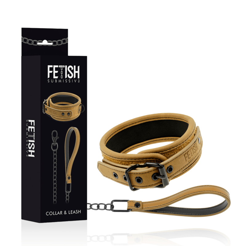 fetish submissive origen collana foderata in neoprene con catena