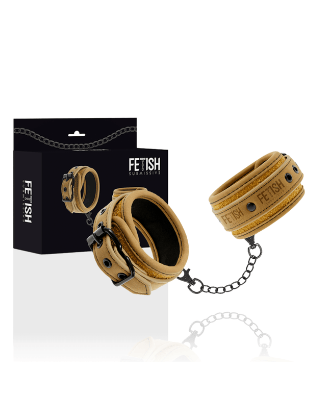 fetish submissive origen manette vegane in pelle con fodera in neoprene