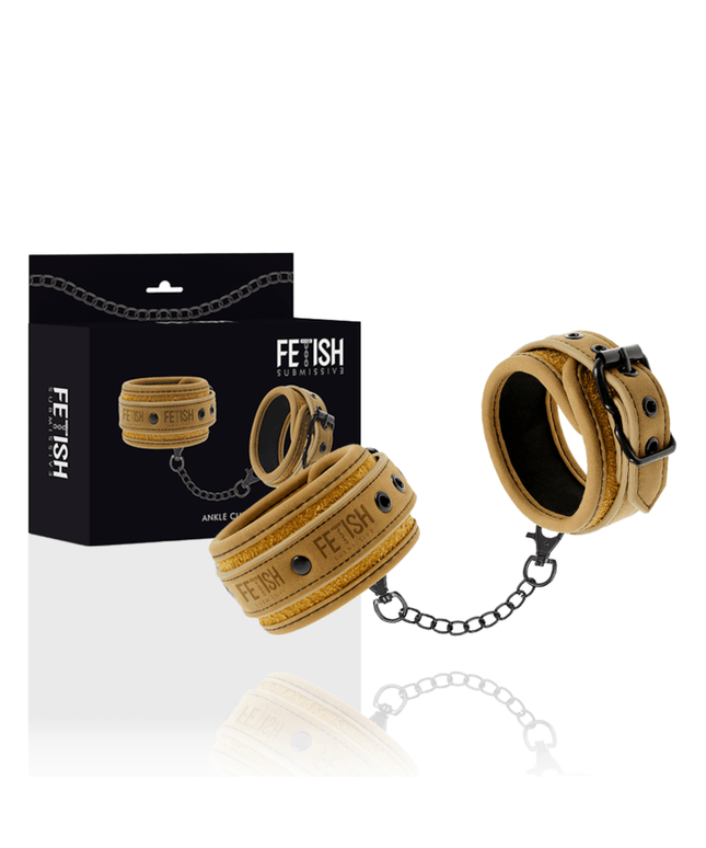 fetish submissive origen polsini alla caviglia in pelle vegana con fodera in neoprene