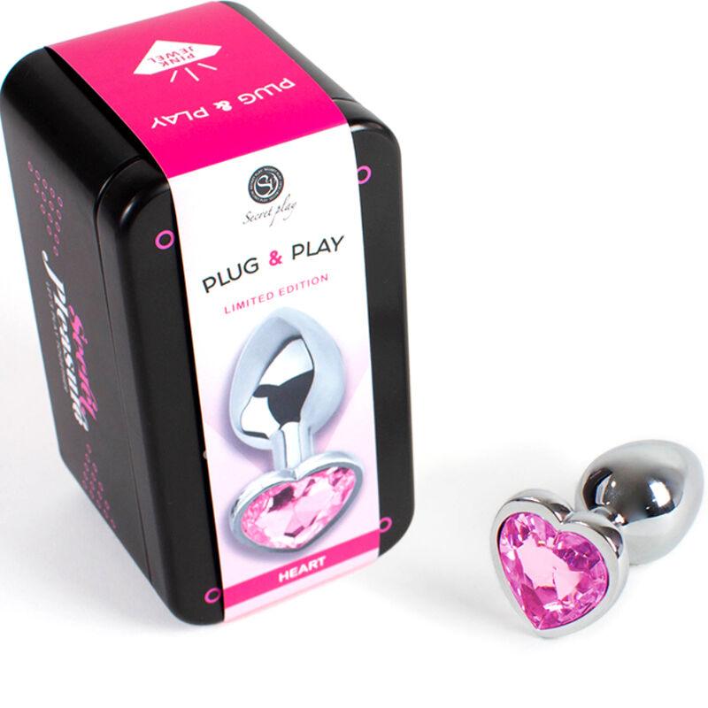 secretplay tappo in metallo fucsia cuore taglia piccola 7 cm