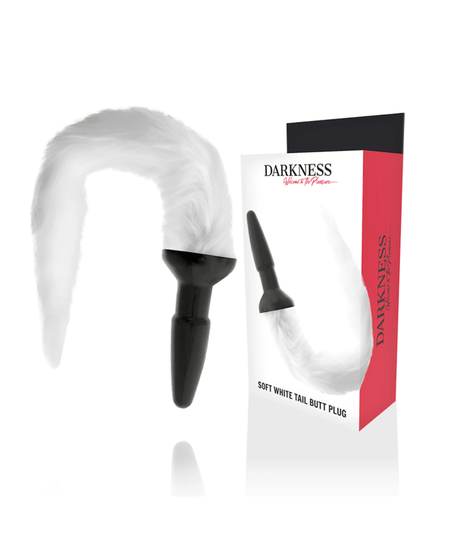 darkness plug anale in silicone con coda bianca