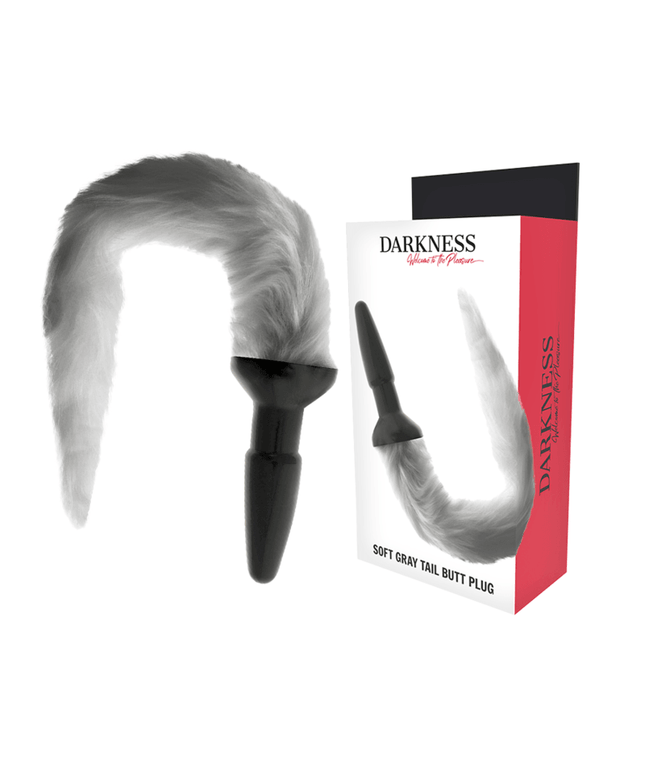 darkness plug anale in silicone con coda grigia