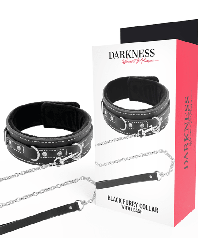 darkness collana in pelle di alta qualita con guinzaglio