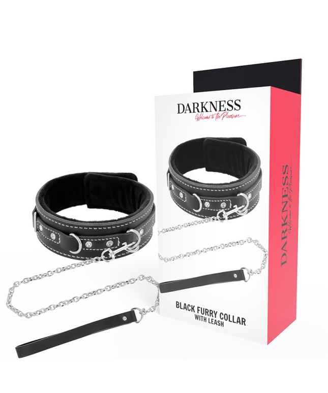 DARKNESS - COLLANA IN PELLE DI ALTA QUALITÀ CON GUINZAGLIO