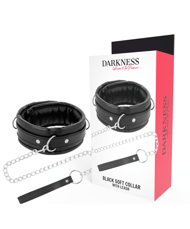 darkness collana in morbida pelle con catena