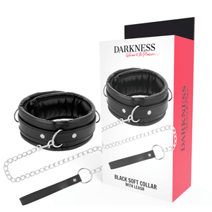 darkness collana in morbida pelle con catena