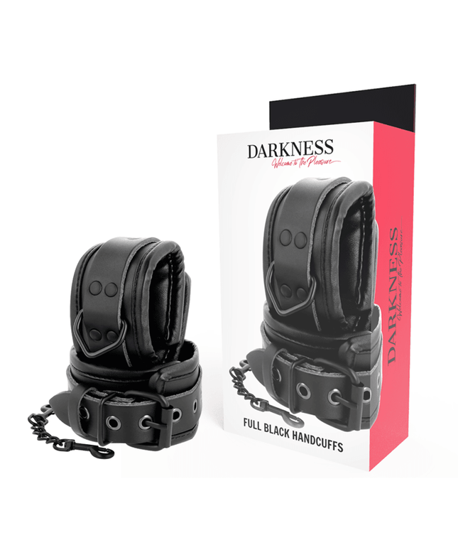 darkness manette regolabili in pelle nera