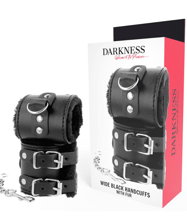 darkness manette nere regolabili in pelle con fodera