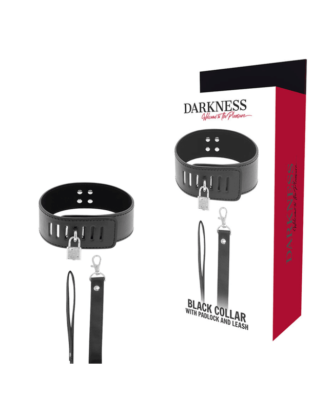 darkness collare bdsm con chiusura nera