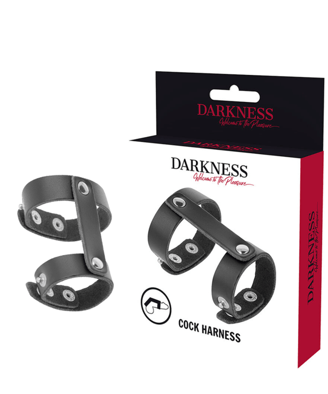 darkness anello regolabile per pene e testicoli in pelle