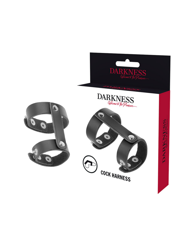 DARKNESS - ANELLO REGOLABILE PER PENE E TESTICOLI IN PELLE