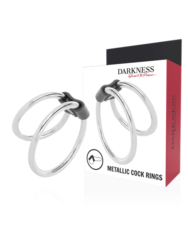 darkness anello per pene doppio in metallo