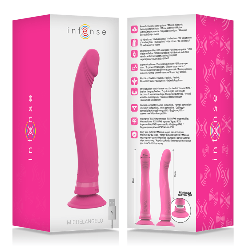 intense dildo vibratore in silicone rosa michelangelo