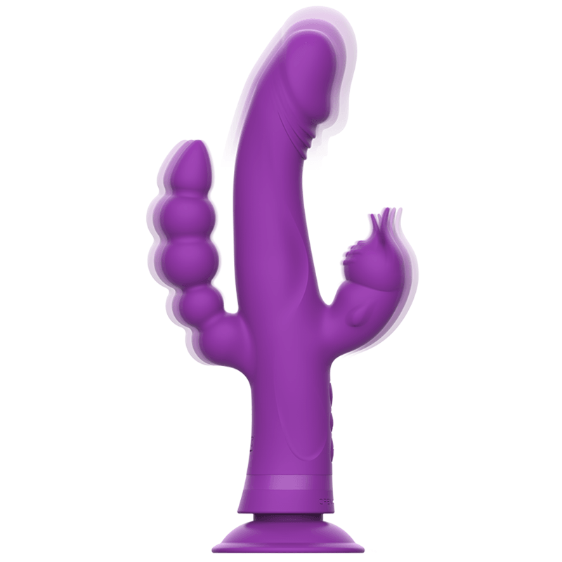 intense vibratore in silicone casanova rabbit triplo motore viola