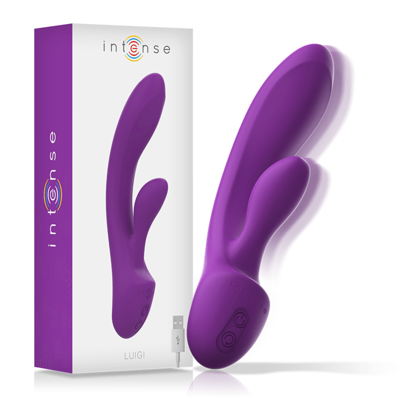 intense vibratore luigi rabbit silicone liquido viola