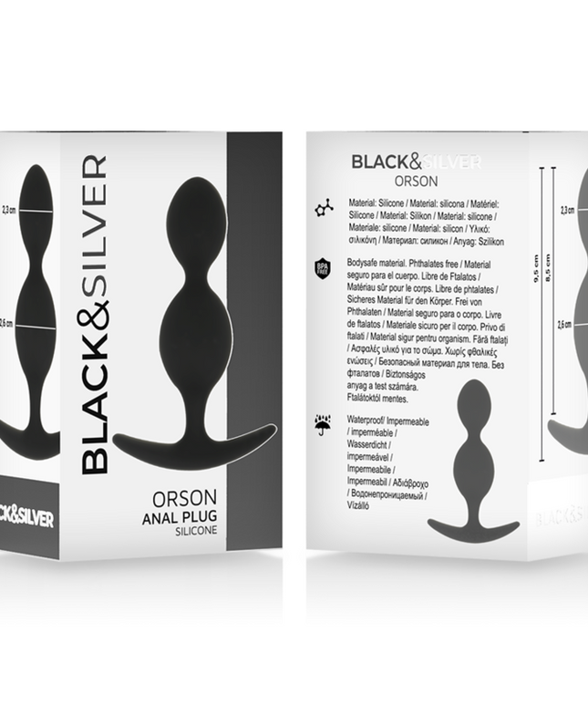 BLACK&SILVER - ORSON PLUG IN SILICONE 2 ONDE ANAL 9 CM