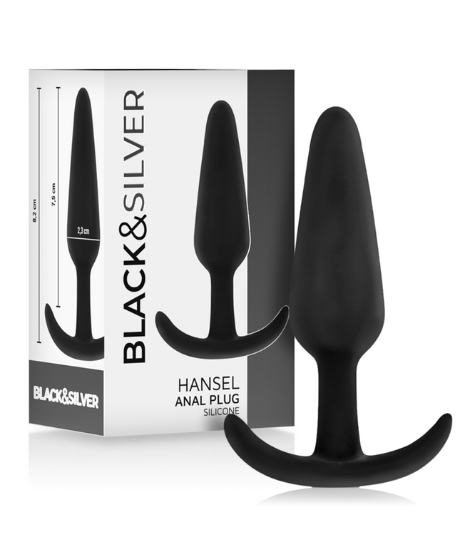 BLACK&SILVER - PLUG ANALE IN SILICONE HANSEL CON MANIGLIA PICCOLO