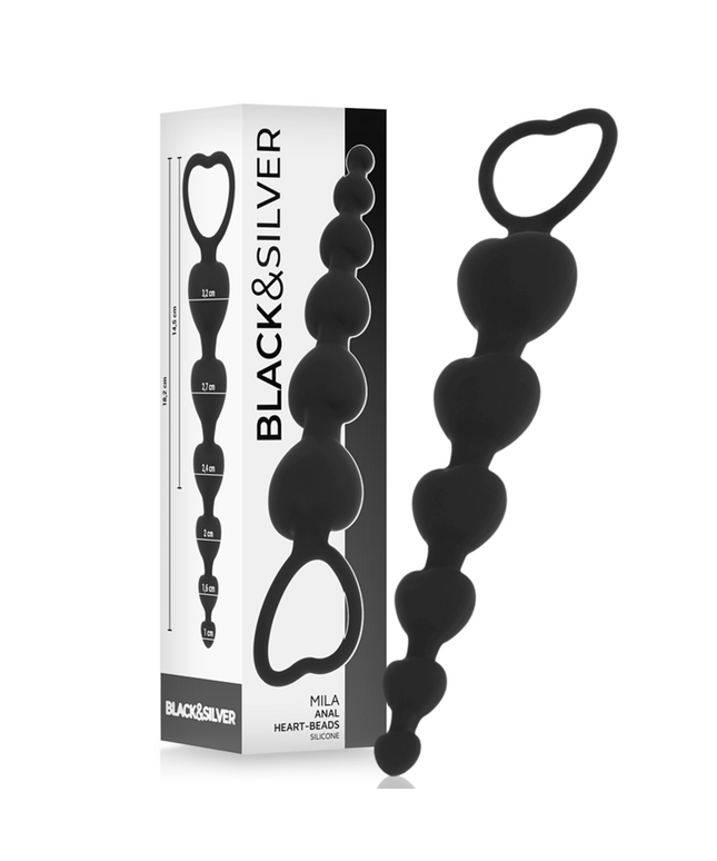 BLACK&SILVER - MILA ANALE CATENA DI CUORI 18 CM