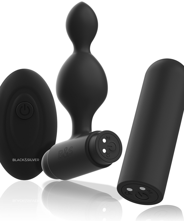 BLACK&SILVER - TELECOMANDO TELECOMANDO CON PLUG ANALE IN SILICONE PICCOLO TUCKER