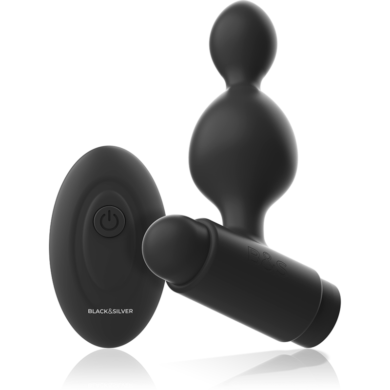 BLACK&SILVER - TELECOMANDO TELECOMANDO CON PLUG ANALE IN SILICONE PICCOLO TUCKER