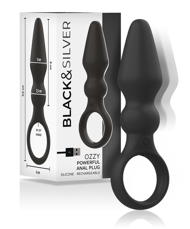 BLACK&SILVER - POTENTE PLUG ANALE IN SILICONE OZZY